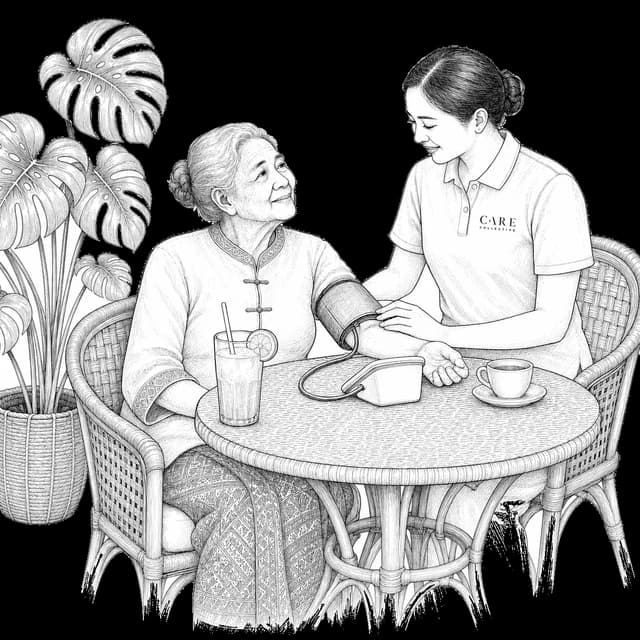 A nurse taking a quick wellness check for a Clubhouse member