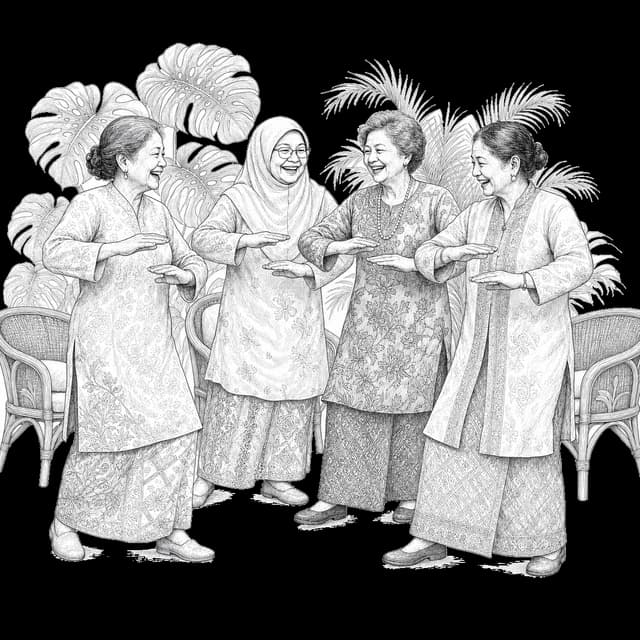A lively group dance or line dancing class at the Clubhouse