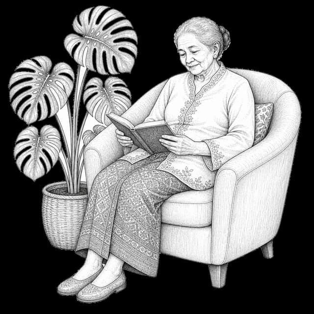 A nurse checking in with a resident over morning tea
