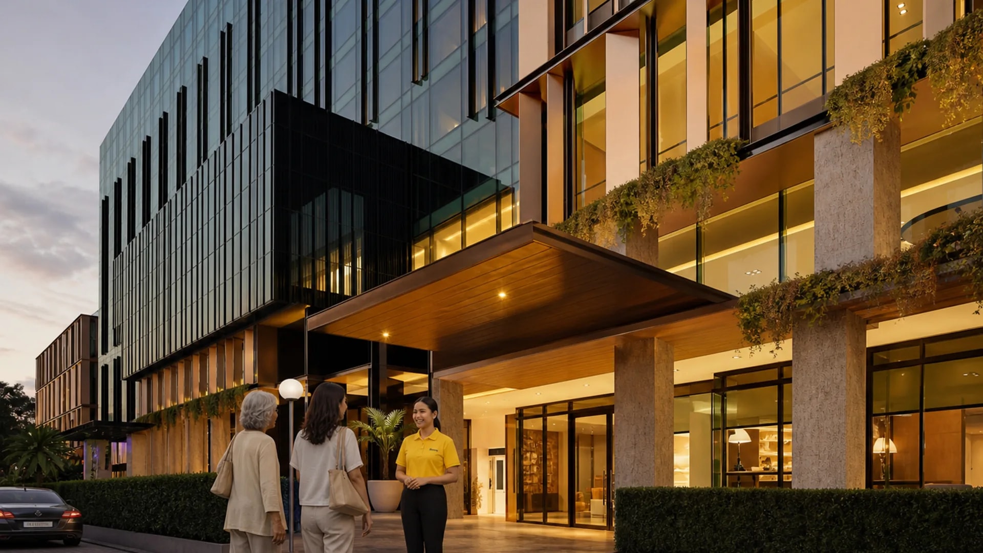 Care Collective at Wisma Elica at twilight